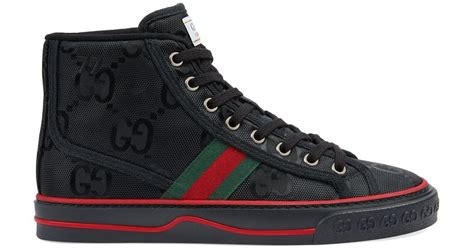 gucci triple black tennis shoes|Gucci 1977 tennis shoes black.